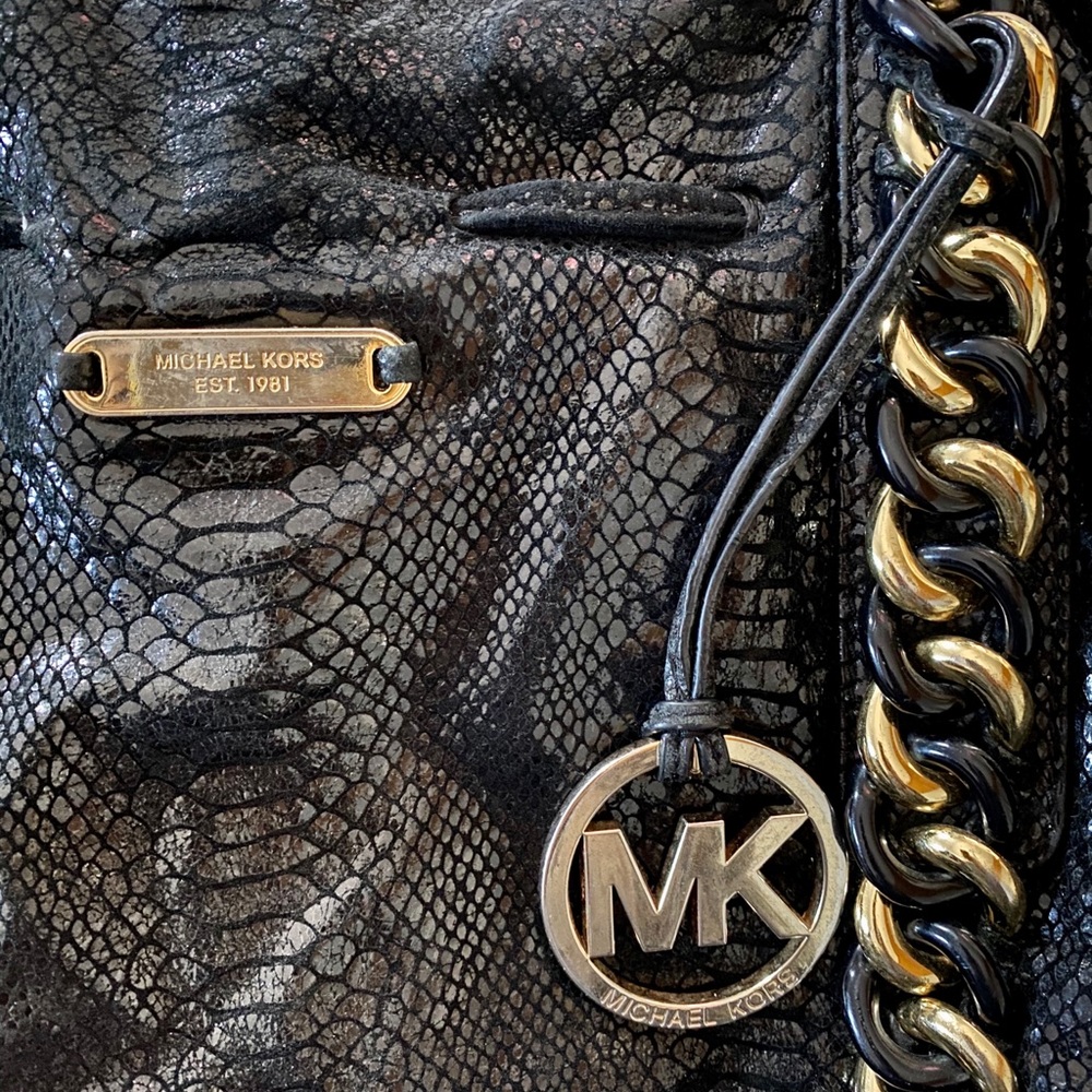 Michael Kors Patent Leather Python Shoulder Bag - image 4